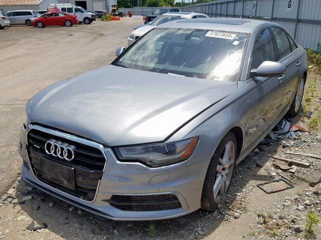 WAUFMAFCXFN003499 - 2015 AUDI A6 PREMIUM GRAY photo 2