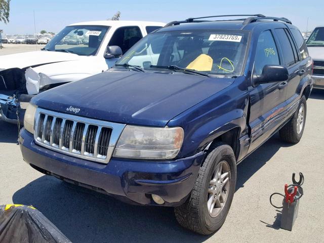 1J4GW48N24C339300 - 2004 JEEP GRAND CHER BLUE photo 2