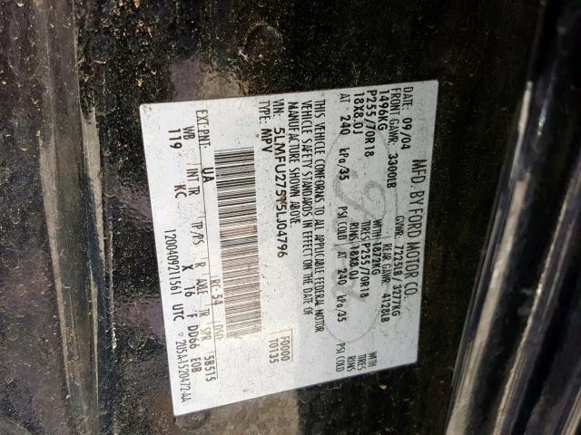 5LMFU27515LJ04796 - 2005 LINCOLN NAVIGATOR 黑色 照片 10