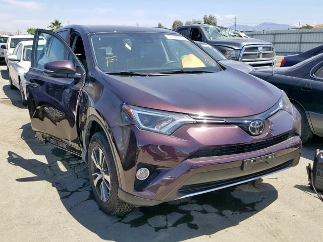 2T3WFREV8JW495286 - 2018 TOYOTA RAV4 ADVEN BURGUNDY photo 1