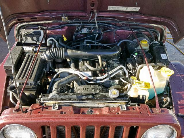 1J4FA59S82P757404 - 2002 JEEP WRANGLER / BURGUNDY photo 7