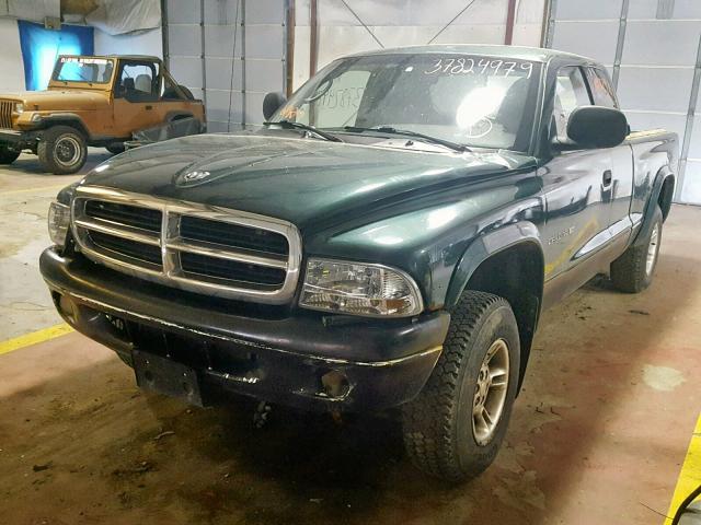 1B7GG22N0YS509309 - 2000 DODGE DAKOTA GREEN photo 2