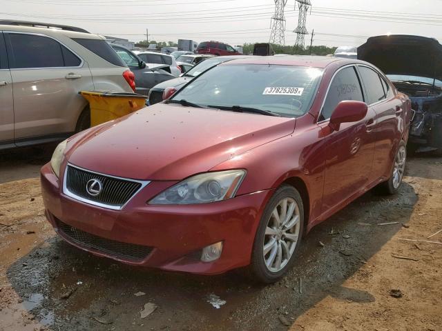 JTHCK262272019528 - 2007 LEXUS IS 250 RED photo 2