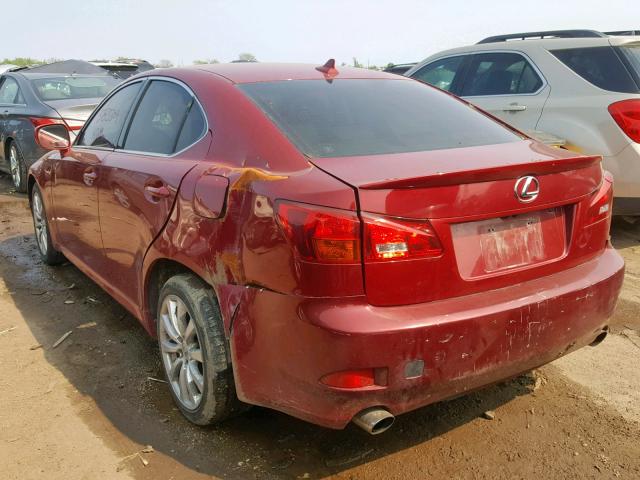 JTHCK262272019528 - 2007 LEXUS IS 250 RED photo 3