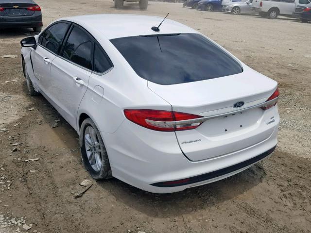 3FA6P0LU7JR169122 - 2018 FORD FUSION SE WHITE photo 3