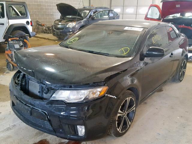 KNAFU6A27D5661225 - 2013 KIA FORTE EX BLACK photo 2