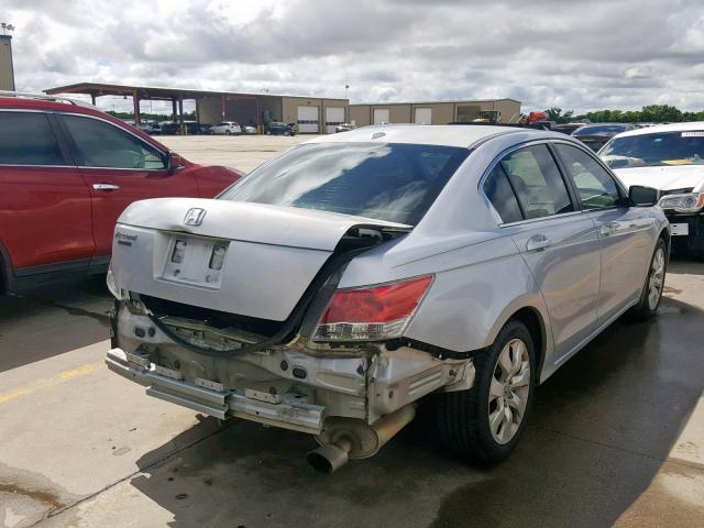 1HGCP26848A030451 - 2008 HONDA ACCORD EXL SILVER photo 4