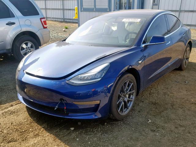 5YJ3E1EB1JF136042 - 2018 TESLA MODEL 3 BLUE photo 2