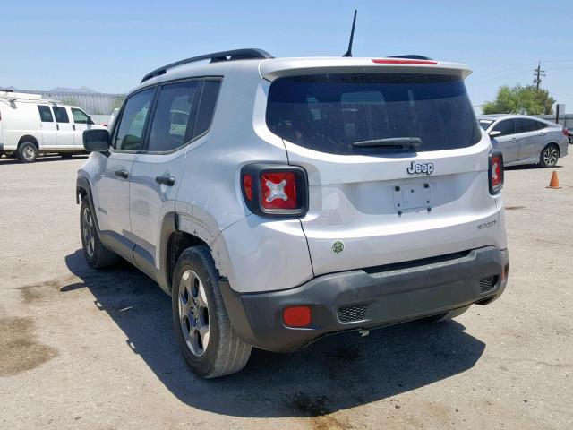 ZACCJAAB0HPF92148 - 2017 JEEP RENEGADE L Արծաթագույն լուսանկար 3