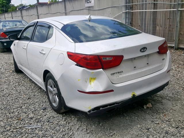 KNAGM4A76F5645752 - 2015 KIA OPTIMA LX WHITE photo 3