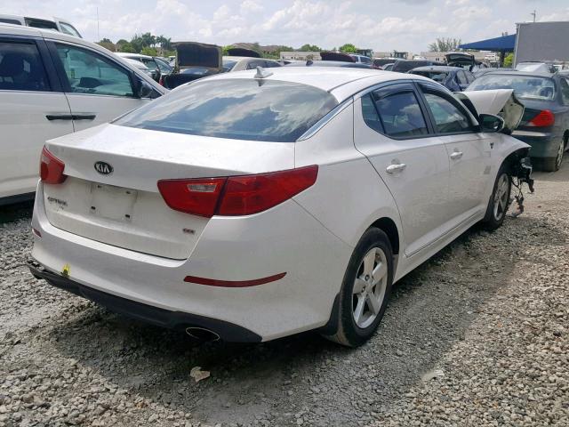 KNAGM4A76F5645752 - 2015 KIA OPTIMA LX WHITE photo 4