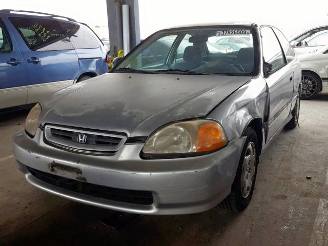 2HGEJ6345VH107456 - 1997 HONDA CIVIC DX SILVER photo 2