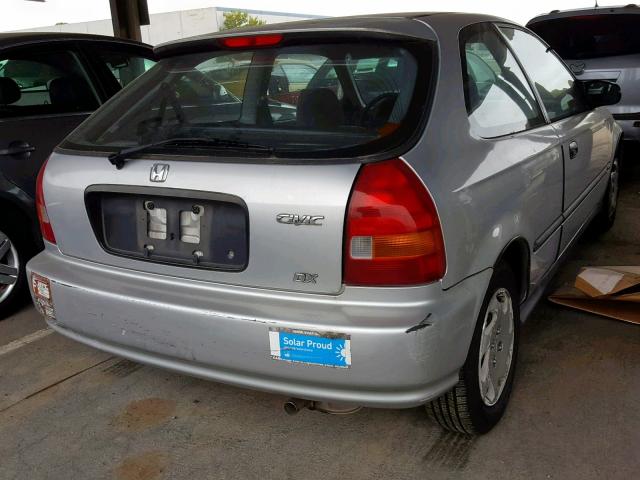 2HGEJ6345VH107456 - 1997 HONDA CIVIC DX SILVER photo 4