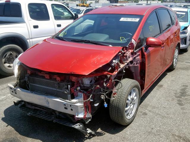 JTDZN3EU2D3268560 - 2013 TOYOTA PRIUS V RED photo 2