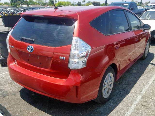 JTDZN3EU2D3268560 - 2013 TOYOTA PRIUS V RED photo 4