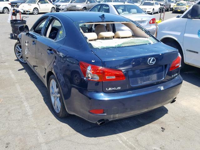 JTHBK262X75026334 - 2007 LEXUS IS 250 BLUE photo 3