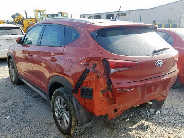 KM8J33A48HU341726 - 2017 HYUNDAI TUCSON LIM ORANGE photo 3