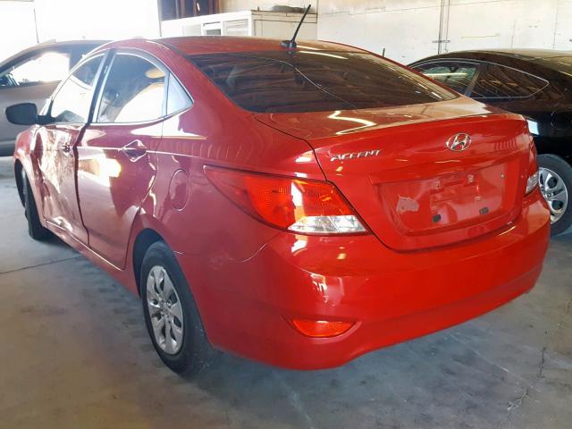 KMHCT4AE8GU065196 - 2016 HYUNDAI ACCENT SE RED photo 3