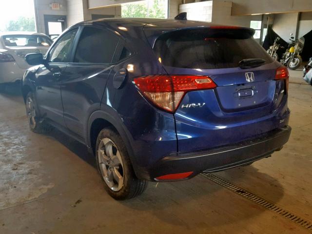 3CZRU6H50HM728502 - 2017 HONDA HR-V EX BLUE photo 3