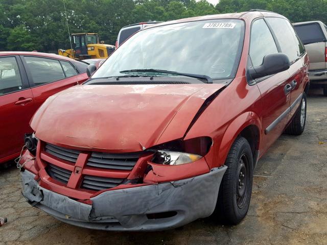 1D4GP25R67B244122 - 2007 DODGE CARAVAN SE RED photo 2