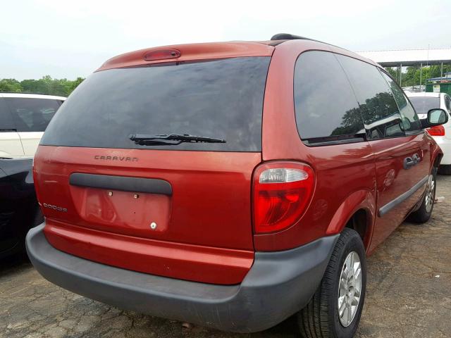 1D4GP25R67B244122 - 2007 DODGE CARAVAN SE RED photo 4