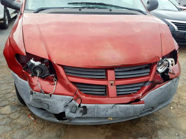 1D4GP25R67B244122 - 2007 DODGE CARAVAN SE RED photo 9