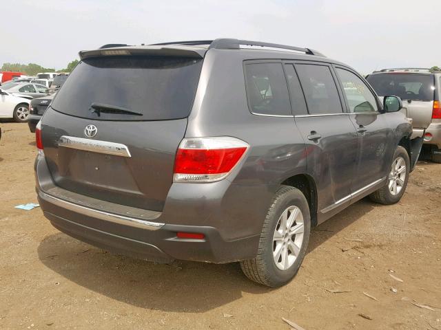 5TDBK3EH2DS190633 - 2013 TOYOTA HIGHLANDER GRAY photo 4