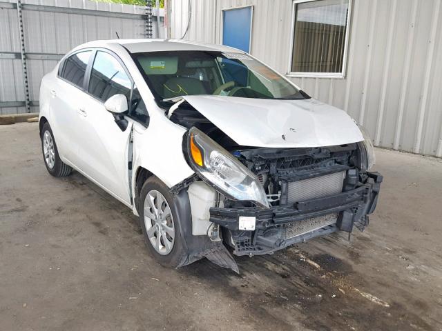 KNADM4A39E6394329 - 2014 KIA RIO LX WHITE photo 1