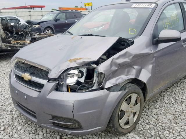 KL1TD5DE4BB134965 - 2011 CHEVROLET AVEO LS GRAY photo 9