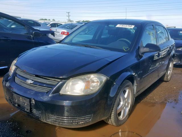 1G1AT58H397293649 - 2009 CHEVROLET COBALT LT BLACK photo 2