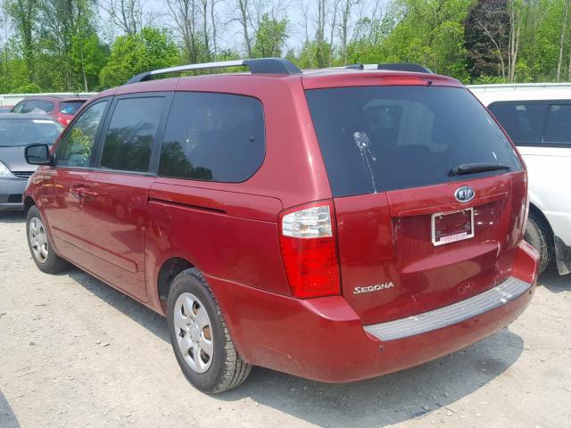 KNDMG4C34A6330507 - 2010 KIA SEDONA LX RED photo 3