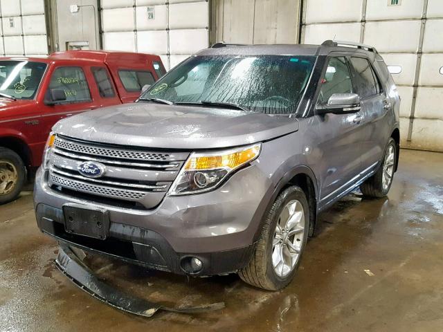 1FM5K8F87EGA54692 - 2014 FORD EXPLORER L GRAY photo 2