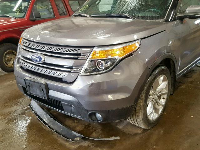 1FM5K8F87EGA54692 - 2014 FORD EXPLORER L GRAY photo 9