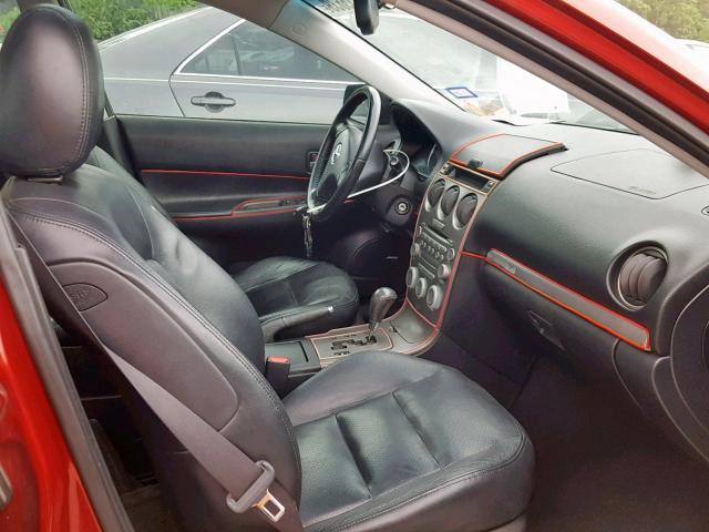 1YVHP80D955M37936 - 2005 MAZDA 6 S BURGUNDY photo 5