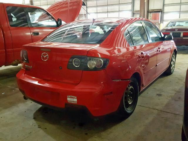 JM1BK12F981807486 - 2008 MAZDA 3 I RED photo 4