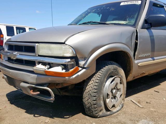 1GNDT13X83K150445 - 2003 CHEVROLET BLAZER SILVER photo 9