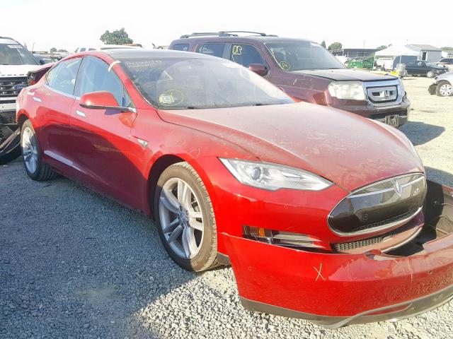 5YJSA1H19EFP62342 - 2014 TESLA MODEL S RED photo 1