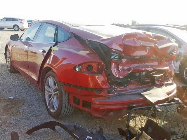 5YJSA1H19EFP62342 - 2014 TESLA MODEL S RED photo 3