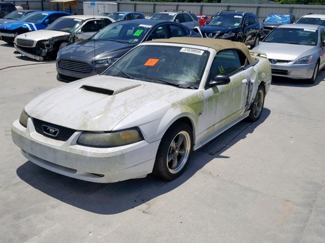 1FAFP45X11F141862 - 2001 FORD MUSTANG GT WHITE photo 2