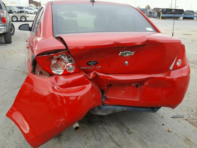 1G1AS58H797107422 - 2009 CHEVROLET COBALT LS RED photo 9