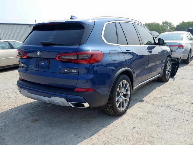 5UXCR6C51KLL22546 - 2019 BMW X5 XDRIVE4 BLUE photo 4