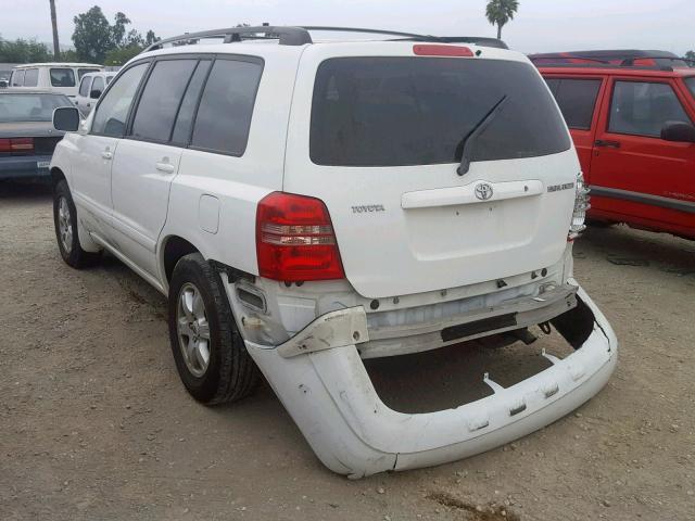 JTEGF21A230112749 - 2003 TOYOTA HIGHLANDER WHITE photo 3