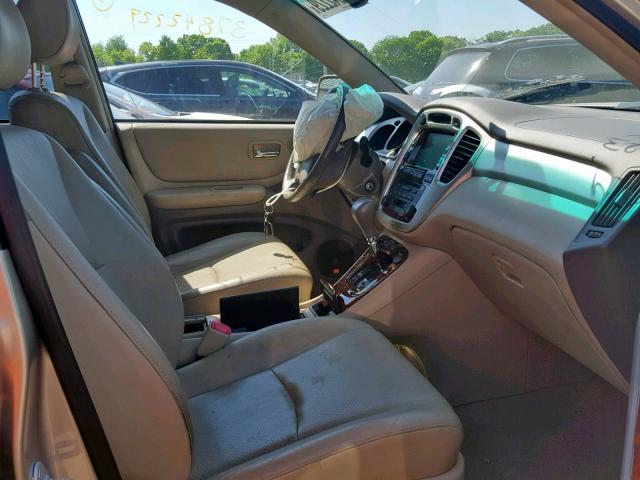 JTEEP21A770218947 - 2007 TOYOTA HIGHLANDER GOLD photo 5