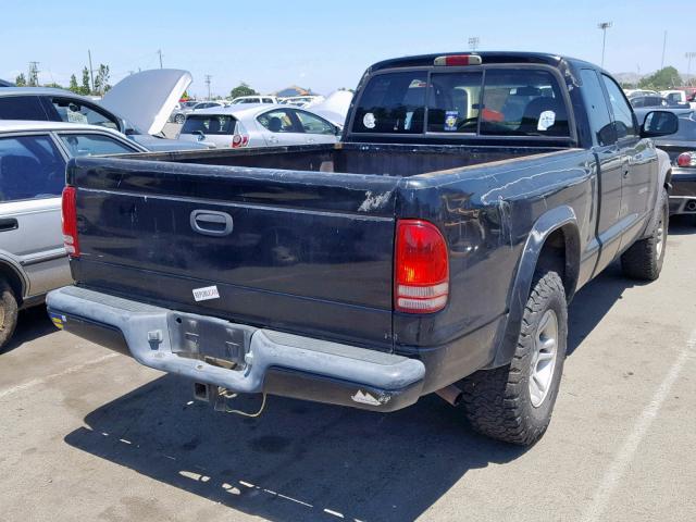 1B7GG22N21S290326 - 2001 DODGE DAKOTA BLACK photo 4