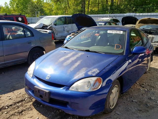 JHMZE14761T003313 - 2001 HONDA INSIGHT BLUE photo 2