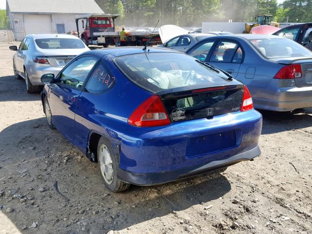 JHMZE14761T003313 - 2001 HONDA INSIGHT BLUE photo 3