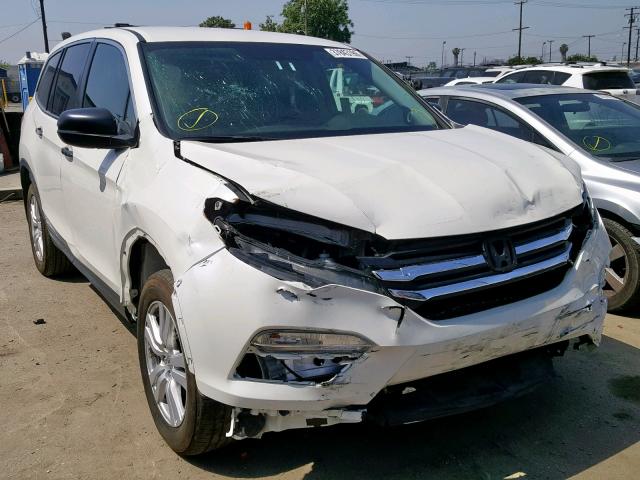 5FNYF5H10HB047263 - 2017 HONDA PILOT LX WHITE photo 1