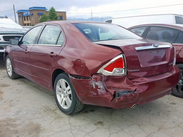 3FAFP08136R170628 - 2006 FORD FUSION SEL MAROON photo 3