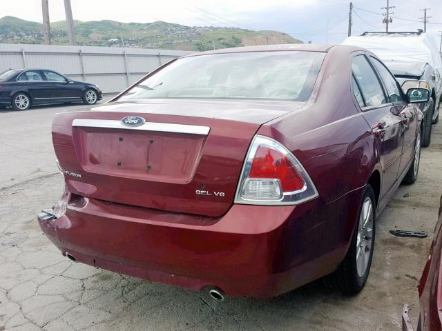 3FAFP08136R170628 - 2006 FORD FUSION SEL MAROON photo 4