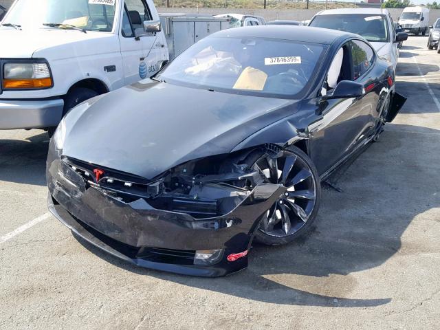 5YJSA1E44GF147182 - 2016 TESLA MODEL S BLACK photo 2